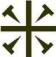 Коптский крест, четыре гвоздя - орудия пыток Христа, которыми он был приколочен